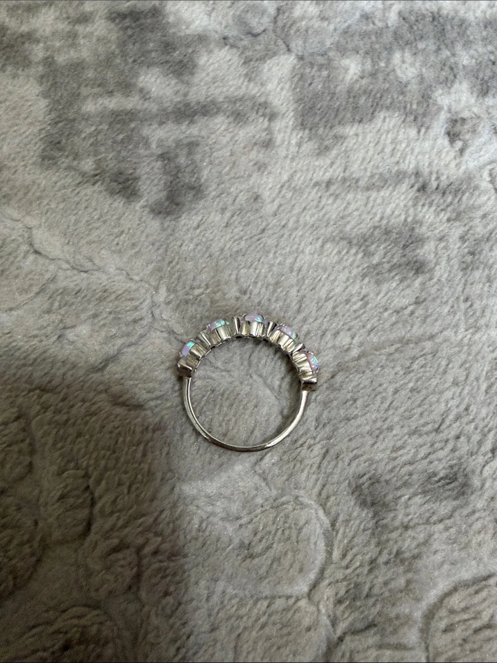 Opal-Cut Crystal Band Ring - Iridescent Pink